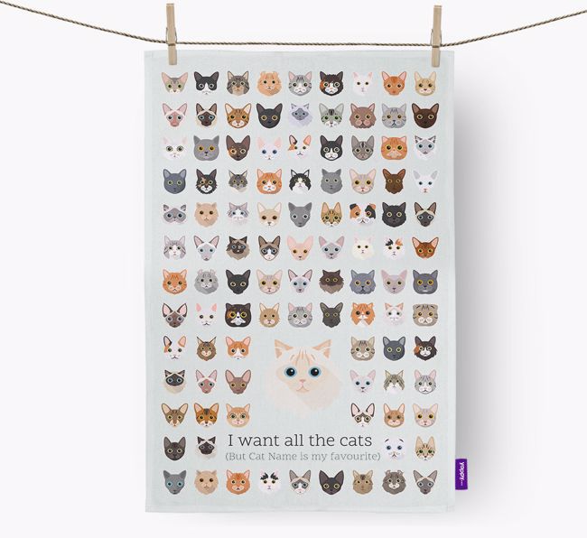 'I Want All the Dogs' - Personalised {breedFullName} Tea Towel